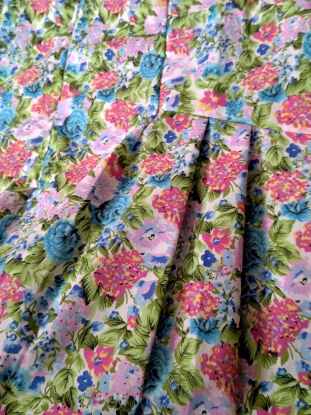 Buck & Buck House Dress Small Floral Pleated Zip Front Short Sleeve Granny - Picture 15 of 16